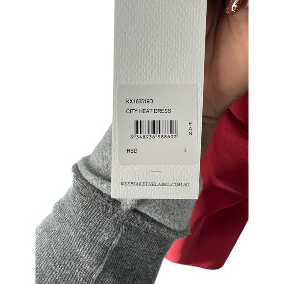 Keepsake the Label Pleated Swing‎ Halter City Heat Party Cocktail Dress Large - Picture 4 of 14